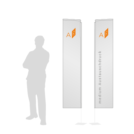 Beachflag Rechteck Austauschdruck | Medium (300 cm) | beidseitig bedruckt