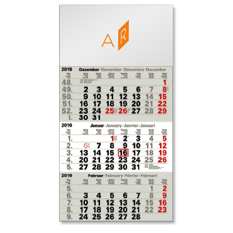 3-Monatskalender für das Folgejahr
