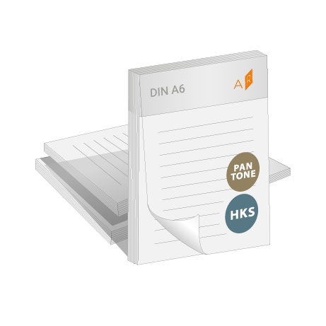 Blöcke ohne Deckblatt mit Sonderfarbe | DIN A6 | einseitig bedruckt