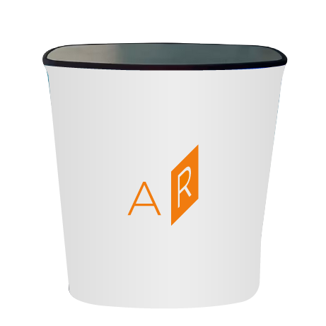 Messetheke ZIPP LED | B 56,5 cm x H 102 cm x T 39,7 cm | bedruckt