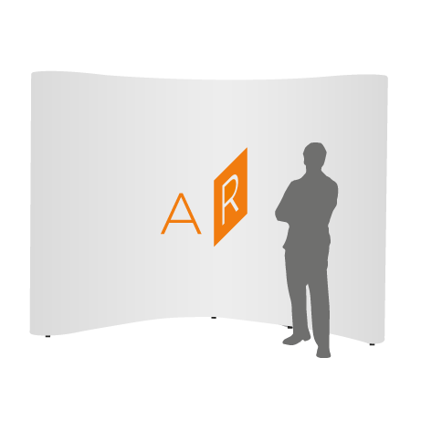 Pop-Up Faltwand | 4 x 3 Felder gebogen | einseitig bedruckt