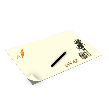 Schreibtischunterlage aus Zuckerrohrpapier | DIN A2 | einseitig bedruckt