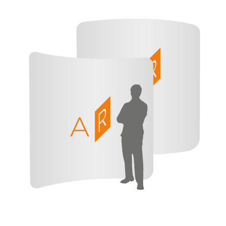 Textilwand ALU | 240er gebogen | beidseitig bedruckt