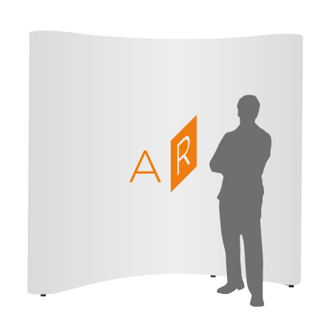 Pop-Up Faltwand | 3 x 3 Felder gebogen | einseitig bedruckt