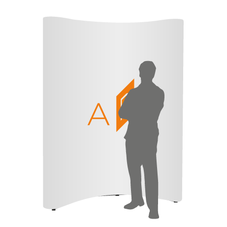 Pop-Up Faltwand | 2 x 3 Felder gebogen | einseitig bedruckt