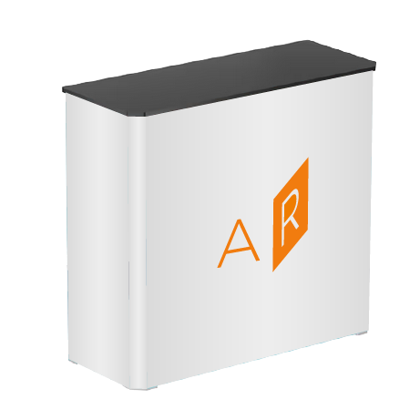 Messetheke FASTFRAME™ | B 102 cm x H 102,5 cm x T 41 cm | bedruckt