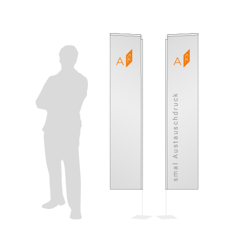 Beachflag Rechteck Austauschdruck | Small (200 cm) | beidseitig bedruckt