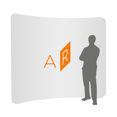 Textilwand ALU | 300er gebogen | einseitig bedruckt